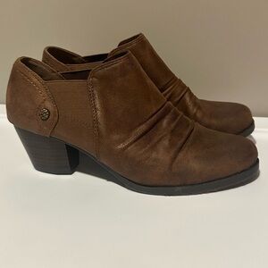 Marbella Boots Womens 8M Nicole Bootie brown Leather Pull On Ankle Top Casual